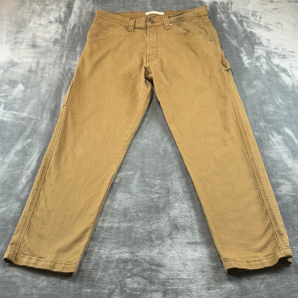 Signature by Levi Strauss & Co Mens Carpenter Pants Brown Canvas 34x32 A1269-000